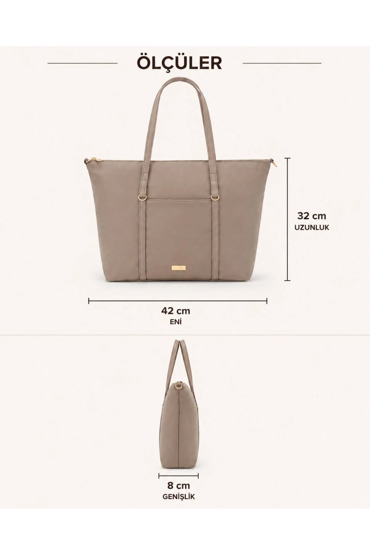 Modern Premium Siyah Kadın Tote Omuz Çantası - Geniş İç Hacimli Günlük Ölçü uzunluk3 2 cm Eni 42 cm Genişlik 8cm