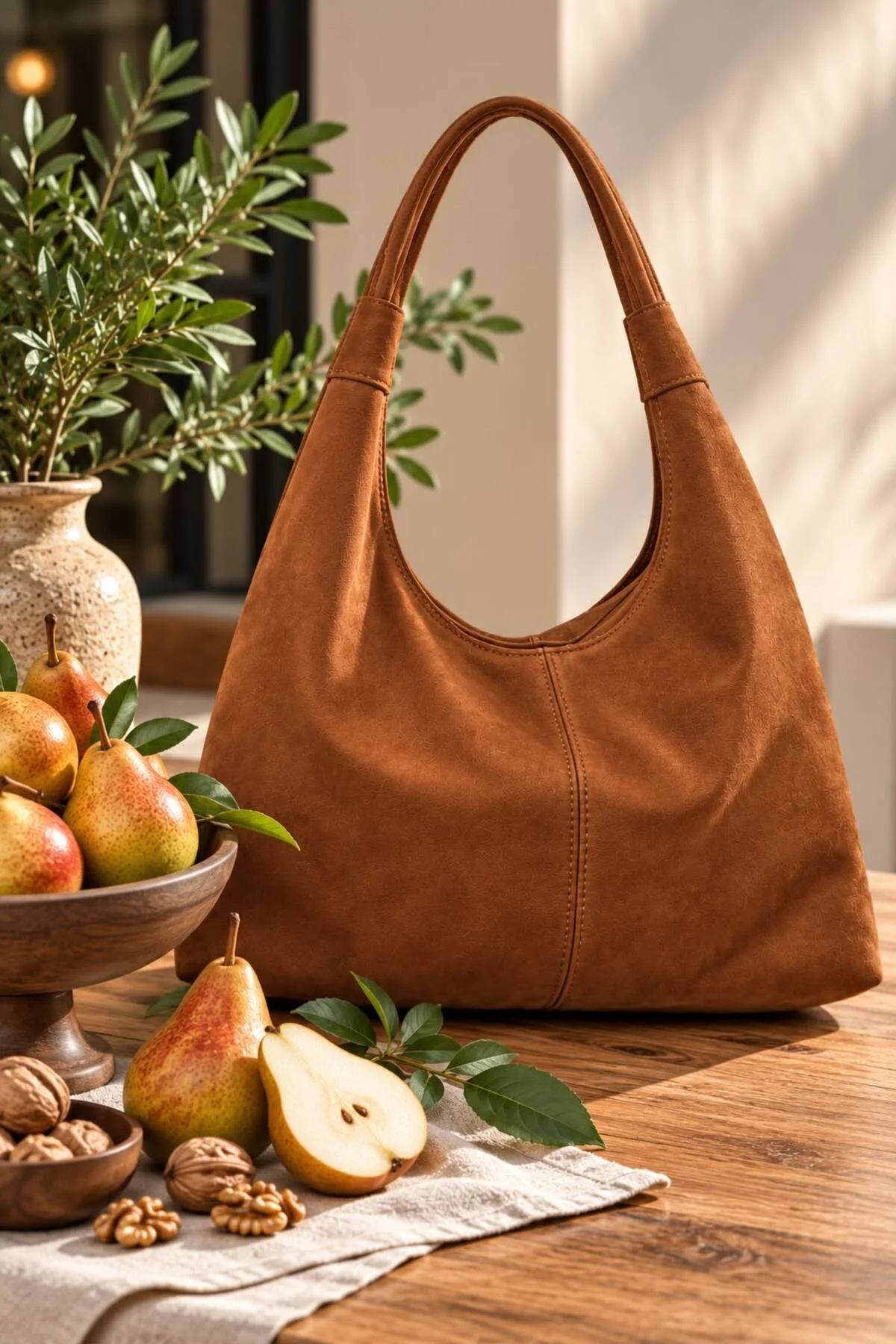 Kadın büyük boy omuz Tote Suet çanta geniş hacimli uzunluk 36cm genıslıkl 10 cm eni 42