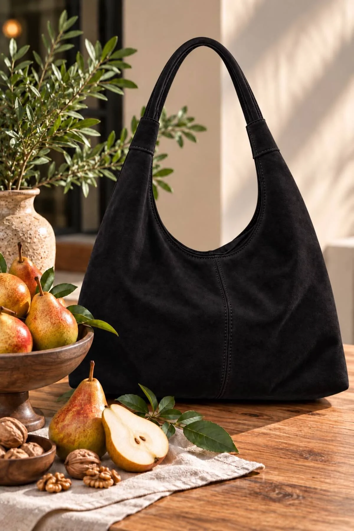 Kadın büyük boy omuz Tote Suet çanta geniş hacimli uzunluk 36cm genıslıkl 10 cm eni 42
