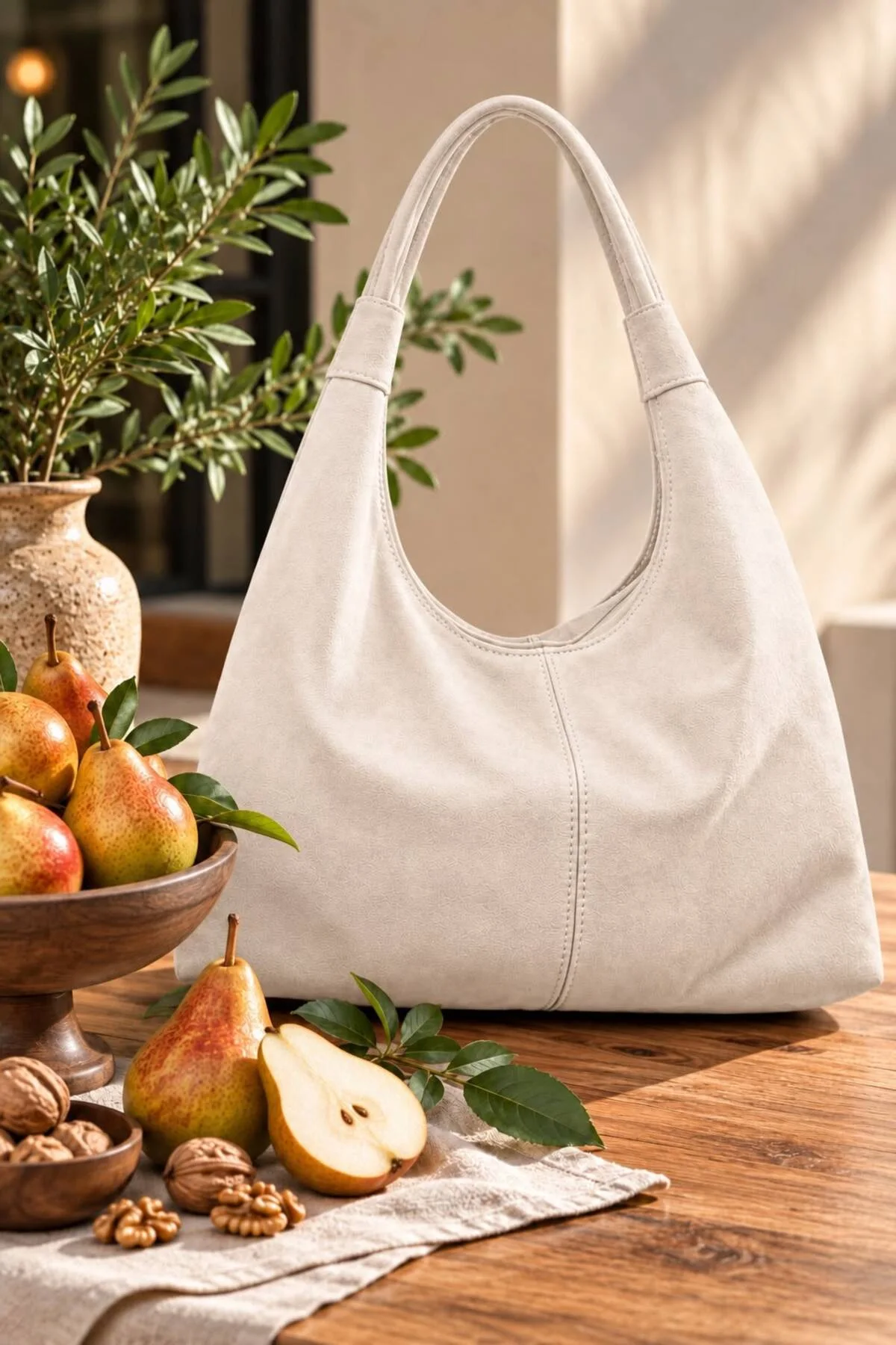 Kadın büyük boy omuz Tote Suet çanta geniş hacimli uzunluk 36cm genıslıkl 10 cm eni 42